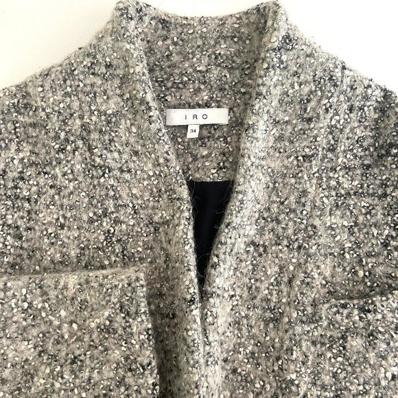 IRO Phanima Wool Boucle Oversized Coat in Grey Size XS 34 - Picture 6 of 11